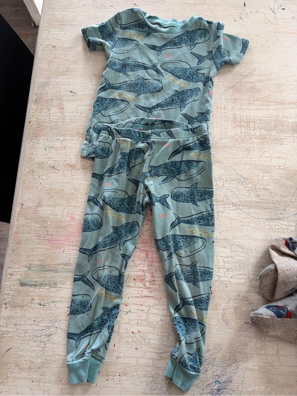 Carter's Whale Shark Pajama Set - Teal and Navy